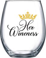 hilarious wine glass for women - her wineness - 15oz - ideal gift for girlfriend, wife, mom - funny gag gift logo