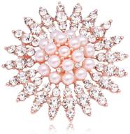 💍 свадебные/банкетные/букетные украшения: брошь розового золота с бриллиантом, искусственной жемчужиной и австрийским кристаллом. логотип