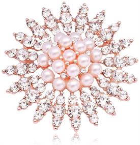 img 4 attached to 💍 Wedding/Banquet/Bouquet Jewelry: Rose Gold Brooch with Diamond, Artificial Pearl, and Austrian Crystal