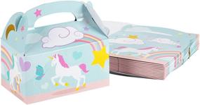 img 4 attached to Unicorn Treat Boxes - Pack of 24 Paper Party Favor Boxes for Birthdays and Events - 2 Dozen Goodie Boxes with Gable Design, measuring 6 x 3.3 x 3.6 Inches