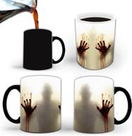 🧟 zombie ceramic coffee mug - 11 oz heat sensitive color changing walking corpse horror - perfect gift for halloween, christmas, birthdays, and more logo