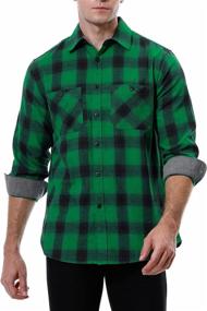 img 1 attached to FANCIER Button Down Regular Flannel WhiteBuffalo Outdoor Recreation