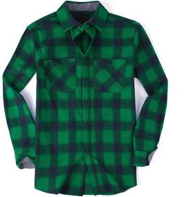 img 4 attached to FANCIER Button Down Regular Flannel WhiteBuffalo Outdoor Recreation