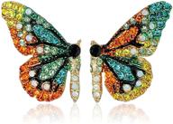 🦋 wuweijiajia elegant bohemian multicolor cubic zirconia monarch butterfly earrings: stunning dangle drops for women, girls, brides, bridesmaids - perfect wedding jewelry gifts logo