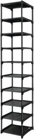 img 3 attached to 👠 10 Tier Narrow Shoe Racks for Closets - Durable Entryway Shoe Rack Organizer Shelf - Tall Shoe Stand - Metal Shoe Rack