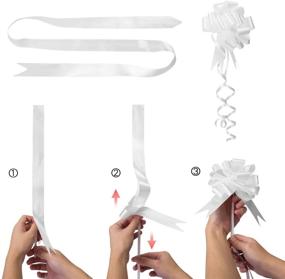 img 2 attached to 🎀 GWHOLE 60 Pcs 5'' White Ribbon Pull Bows: Perfect Gift Wrap and Wedding Decor Accessories