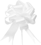 🎀 gwhole 60 pcs 5'' white ribbon pull bows: perfect gift wrap and wedding decor accessories logo