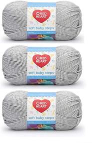 img 3 attached to 🐘 Red Heart E746-9401 Soft Baby Steps Yarn - Elephant (Pack of 3) in Red Heart