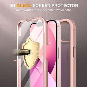 img 3 attached to 📱 Miracase iPhone 13 Case 6.1 inch: Full-Body Glass Clear Case with Tempered Glass Screen Protector - Crystal Pink