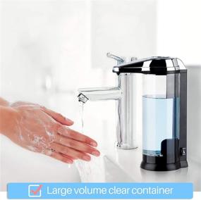 img 3 attached to Secura Premium Touchless Soap Dispenser: Battery Operated, Adjustable Volume Control, Chrome Finish - 17 oz / 500ml