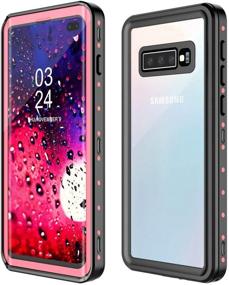 img 4 attached to 💦 GOLDJU Samsung Galaxy S10 Plus Waterproof Case - Full Body Protection with Built-In Screen Protector - 360° Shockproof, Dirtproof, and Sandproof - IP68 Rated Underwater Protection - Pink