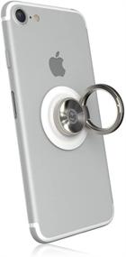 img 3 attached to Sinjimoru Magnet Phone Ring Holder and Kickstand - Ringo's Belly Button Attachable. Magnetic Car Mount/Phone Mount for iPhone and Android Smartphones. Color: White