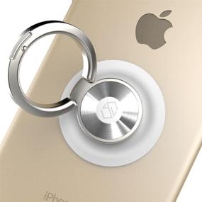 img 4 attached to Sinjimoru Magnet Phone Ring Holder and Kickstand - Ringo's Belly Button Attachable. Magnetic Car Mount/Phone Mount for iPhone and Android Smartphones. Color: White
