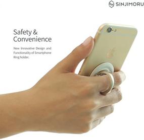 img 2 attached to Sinjimoru Magnet Phone Ring Holder and Kickstand - Ringo's Belly Button Attachable. Magnetic Car Mount/Phone Mount for iPhone and Android Smartphones. Color: White