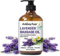 🌿 organic lavender massage oil: 100% natural & relaxing therapeutic blend for couples - ideal warming and soothing body massage oil moisturizer logo