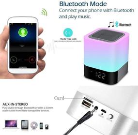 img 2 attached to Будильники для спальни: Hetyre беспроводной Bluetooth-динамик с ночным светильником на ночном столике, портативный MP3-плеер на 4000 мАч, поддерживает TF и SD-карту; идеально подходит для вечеринки детей