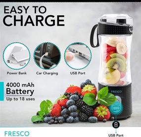 img 2 attached to 🥤 Powerful and Convenient Portable Blender for Shakes and Smoothies - USB Rechargeable, 6-Blade Design - Ideal for Sports, Travel, and Gym Use