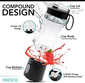 img 3 attached to 🥤 Powerful and Convenient Portable Blender for Shakes and Smoothies - USB Rechargeable, 6-Blade Design - Ideal for Sports, Travel, and Gym Use