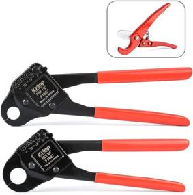 img 4 attached to 🔧 IWISS Angled Head PEX Pipe Crimping Tool Kits: 1/2-inch & 3/4-inch Copper Pex Crimps with Go/No-Go Gauge & PEX Pipe Cutters – Compliant with US F1807 Standards