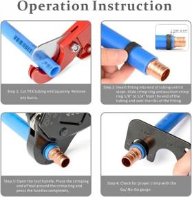 img 1 attached to 🔧 IWISS Angled Head PEX Pipe Crimping Tool Kits: 1/2-inch & 3/4-inch Copper Pex Crimps with Go/No-Go Gauge & PEX Pipe Cutters – Compliant with US F1807 Standards