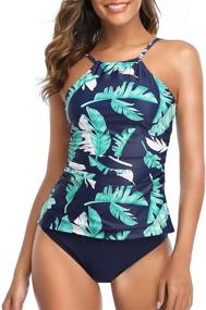 img 4 attached to Stylish and Chic Tempt Me Swimwear Blouson Tankini - Perfect Women's Clothing for Swimsuits & Cover Ups