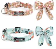 🐶 loyalsunnypet 2pcs cute floral bow tie dog collars - adjustable, comfortable, quick release buckles for small, medium, large girl dogs and cats logo