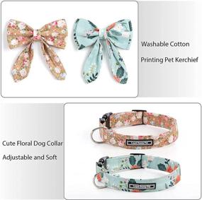 img 2 attached to 🐶 LoyalSunnypet 2Pcs Cute Floral Bow Tie Dog Collars - Adjustable, Comfortable, Quick Release Buckles for Small, Medium, Large Girl Dogs and Cats