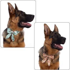 img 3 attached to 🐶 LoyalSunnypet 2Pcs Cute Floral Bow Tie Dog Collars - Adjustable, Comfortable, Quick Release Buckles for Small, Medium, Large Girl Dogs and Cats