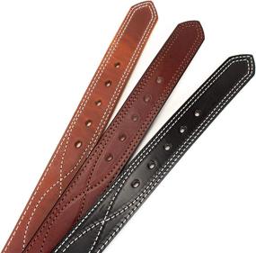 img 1 attached to Brown Waxed Leather Amish Western Men's Belt Accessories