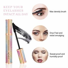 img 3 attached to 4D Silk Fiber Lash Mascara, Black Waterproof Mascara for Luxuriously Longer, Thicker, and Voluminous Eyelashes. Natural Lengthening Smudge-proof Mascara, Hypoallergenic, No Clumping. Easy to Apply with All Day Fullness.