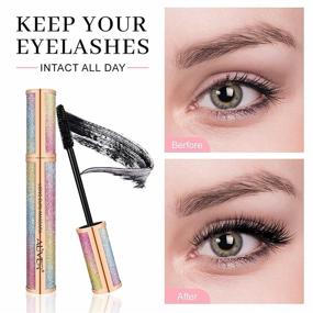 img 2 attached to 4D Silk Fiber Lash Mascara, Black Waterproof Mascara for Luxuriously Longer, Thicker, and Voluminous Eyelashes. Natural Lengthening Smudge-proof Mascara, Hypoallergenic, No Clumping. Easy to Apply with All Day Fullness.