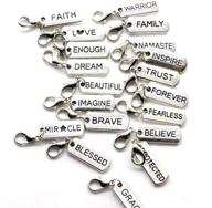 💎 silver tone clip-on charms: 20pcs no-repeat words pendants - perfect for diy jewelry logo