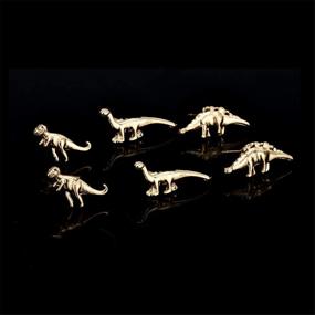 img 1 attached to 🦖 ANDPAI Dinosaur Stud Earrings Set - Chic Charm, Hypoallergenic Animal Earrings for Women & Girls (3 Pairs)