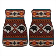 add a wild touch to your ride with instantarts african bear printed front car floor mats - durable and universal fit for suv, sedan, and trucks logo