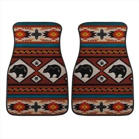 img 2 attached to Add a Wild Touch to Your Ride with INSTANTARTS African Bear Printed Front Car Floor Mats - Durable and Universal Fit for SUV, Sedan, and Trucks