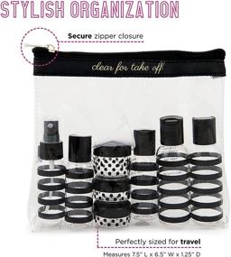 img 3 attached to Miamica Women's TSA Compliant Travel Bottles and Toiletry Bag Kit: 12-Piece Black/Clear Set, Perfect for Jetsetters of All Sizes!