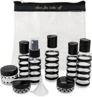 miamica women's tsa compliant travel bottles and toiletry bag kit: 12-piece black/clear set, perfect for jetsetters of all sizes! logo