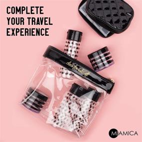 img 1 attached to Miamica Women's TSA Compliant Travel Bottles and Toiletry Bag Kit: 12-Piece Black/Clear Set, Perfect for Jetsetters of All Sizes!