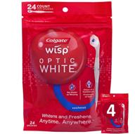 🦷 colgate optic white wisp disposable mini toothbrush: cool mint 24 count (4-pack) - convenient oral care on-the-go logo