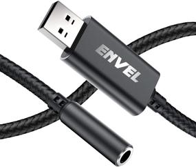 img 4 attached to 🎧 ENVEL USB to 3.5mm Jack Audio Adapter, External Stereo Sound Card for PS4/PS5/PC/Laptop, with Built-in Chip & TRRS 4-Pole Mic Support – USB to Headphone Adapter (Black)