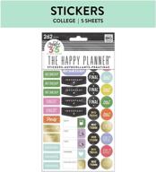 📚 college themed stickers by me & my big ideas - stay organized with school schedule, scrapbooking & paper crafts - multi-color - the happy planner scrapbooking supplies - 5 sheets logo