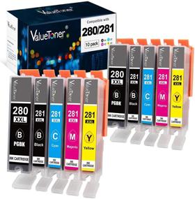 img 4 attached to 10 Pack of Valuetoner Compatible Ink Cartridge Replacement for Canon PGI-280XXL CLI-281XXL (280 281) for PIXMA TR7520 TR8520 TS6120 TS6220 TS6320 TS8120 TS8220 TS9120 TS9520 TS9521C TS702 Printer Tray