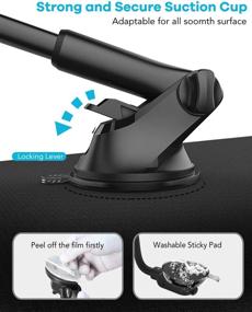 img 2 attached to 📱 Premium 17.2mm Ball Joint Suction Cup Mount with Adhesive Disk for Phone/GPS Holder - Replacement Dashboard Pad Included