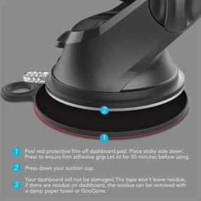 img 1 attached to 📱 Premium 17.2mm Ball Joint Suction Cup Mount with Adhesive Disk for Phone/GPS Holder - Replacement Dashboard Pad Included