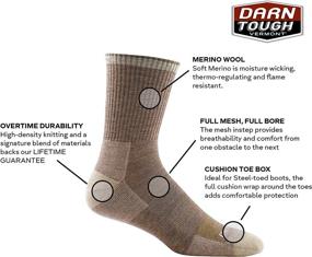 img 2 attached to 🧦 Durable and Cozy - Darn Tough 2005 Fred Tuttle Micro Crew Midweight Sock for Men with Cushion