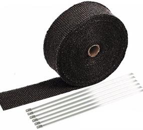 img 3 attached to 🚗 Etopars 5CM X 10M Fiberglass Roll: Ultimate Performance Black Racing Exhaust Heat Header Pipe Wrap Tape Sleeve with 6 Ties – Ideal for Cars