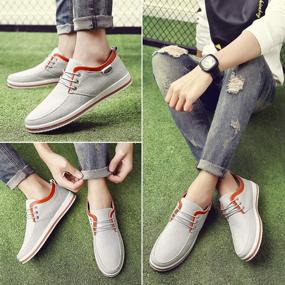 img 1 attached to Lace Up Fashion Sneaker Non Slip Comfortable Men's Shoes