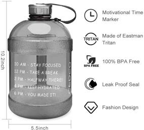 img 2 attached to 💧 Opard Half Gallon Motivational Water Bottle: Stay Hydrated with Time Marker, BPA Free Tritan Jug for Sports, Gym, and Outdoor Activities