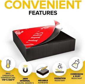 img 1 attached to Ferrite Magnetic Squares Adhesive Rectangle