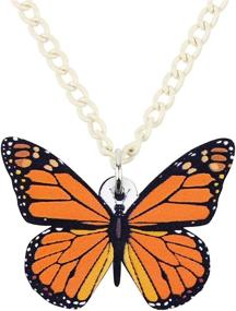 img 4 attached to DOWAY Acrylic Monarch Butterfly Necklace